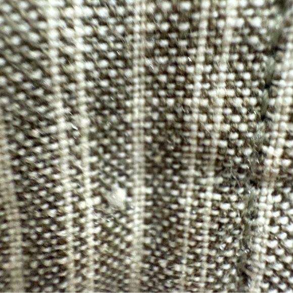 Eddie Bauer Mens Linen Button Down Shirt Olive Stripe XL - Picture 5 of 8